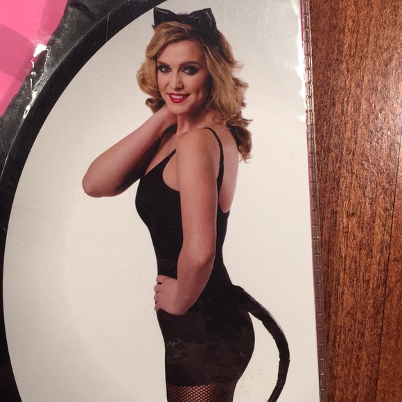 Spirits black cat set includes headband, tail. - Picture 3 of 6